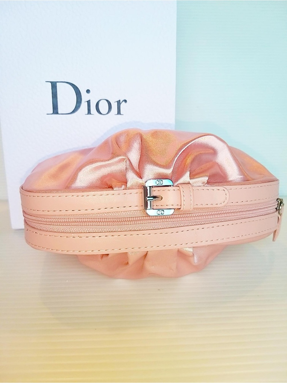 Christian Dior Beauty Pink Silky Makeup Cosmetic Bag Pencil Pouch